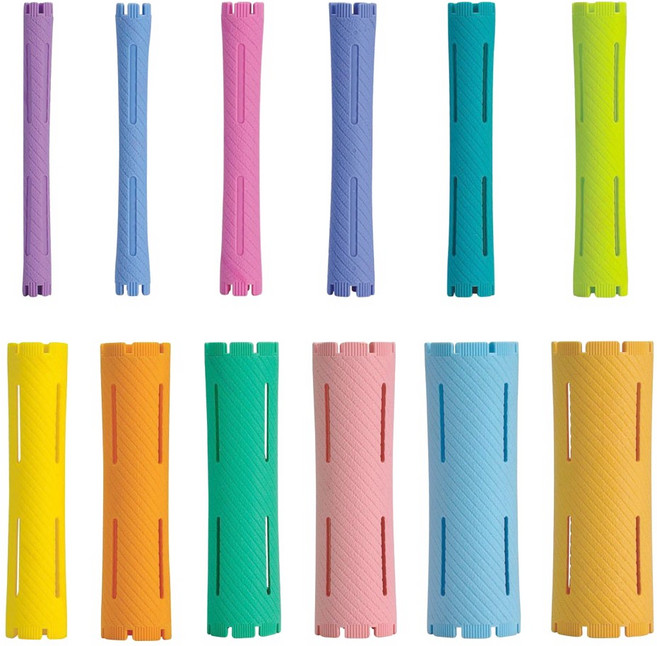 다다올 다이아몬드 롯드 1-12까지 다양한 사이즈 펌롯드 헤어롯드, 1개, 1호 오렌지 6개입