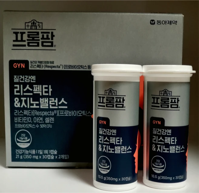 동아제약 프롬팜 질건강엔 리스펙타&지노밸런스, 2개, 30회분 - 쿠팡