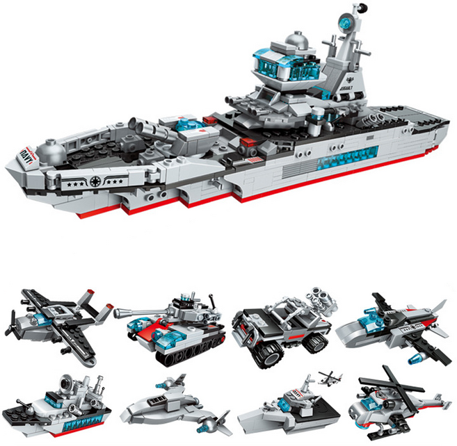 대용량 소방 전투함 특공대 호환블럭 8in1 8개세트 3종, 옵션2번전투함, 1개