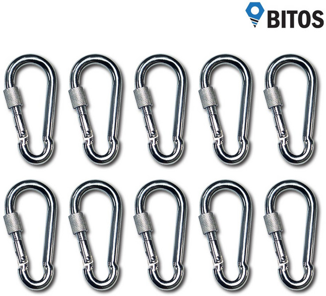 안전비너 세트 연결고리 등산용 캠핑용 고리, 10개