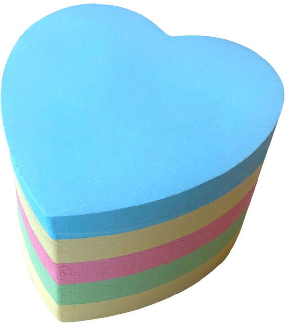 요랜드 모양 점착메모지 하트 별 꽃 사과 혼합색상, 1개