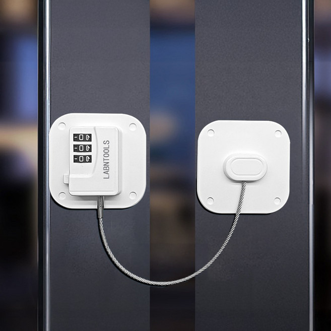 랩앤툴스 번호 냉장고자물쇠 잠금 장치, White, 1개
