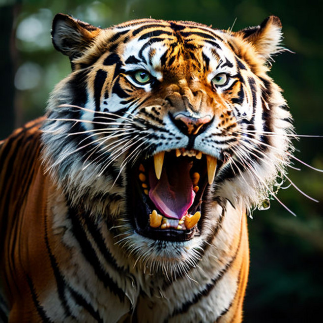 유화그리기 세트 캔버스 대형 명화그리기 포효하는 한국 호랑이 야생, 70x70cm유화붓세트