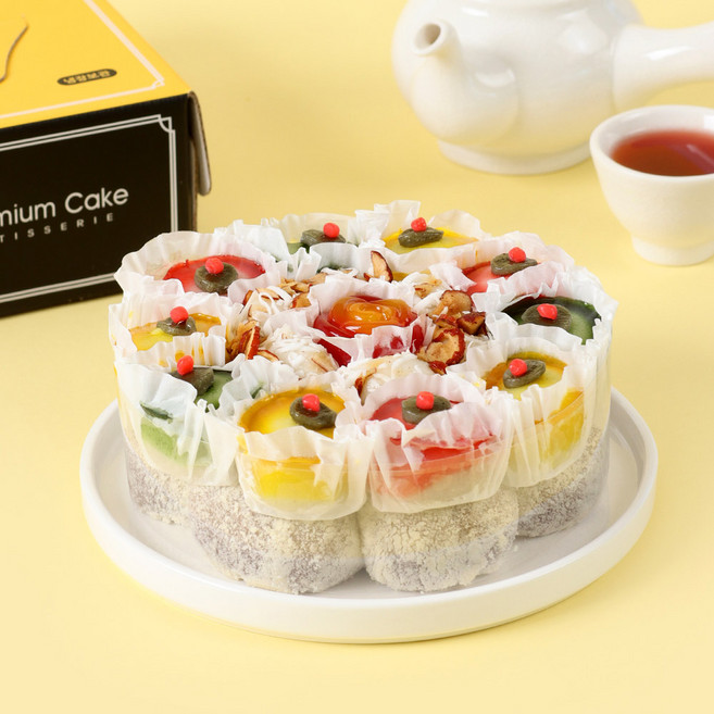 빚고을 꽃떡케이크1호(3-4인용) 생일선물, 1박스, 60g