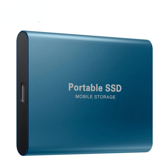 휴대용 SSD 외장 하드 드라이브 4TB 고속 드라이브 USB3.1/Type-c 인터페이스 솔리드 스테이트 드라이브, Blue, 1TB