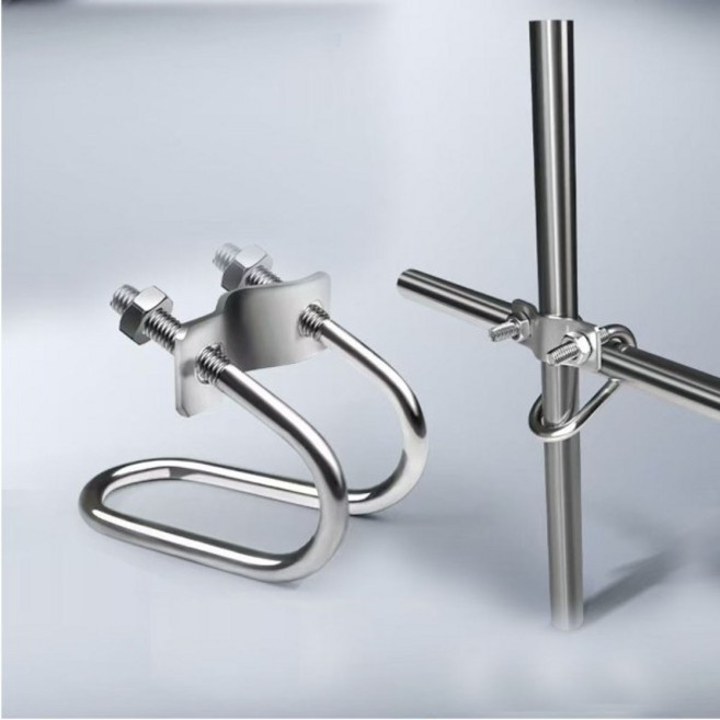 1pcs M6M8 304 및 아연 도금 크로스 파이프 클램프 U 자형 튜브 볼트 스틸 커넥터 비계 고정, 32 GALV-2U-M8x32x60mm