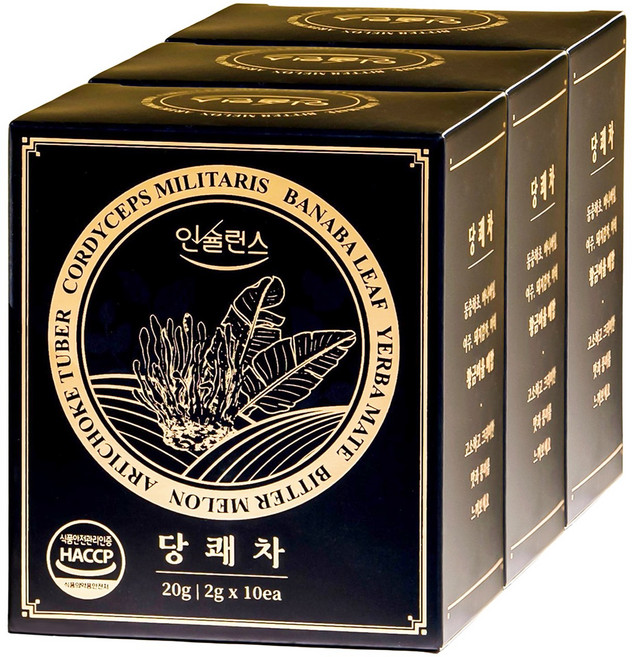 인슐런스 당쾌차 / 동충하초 돼지감자 바나바 여주 마테, 2g, 3박스, 10개입