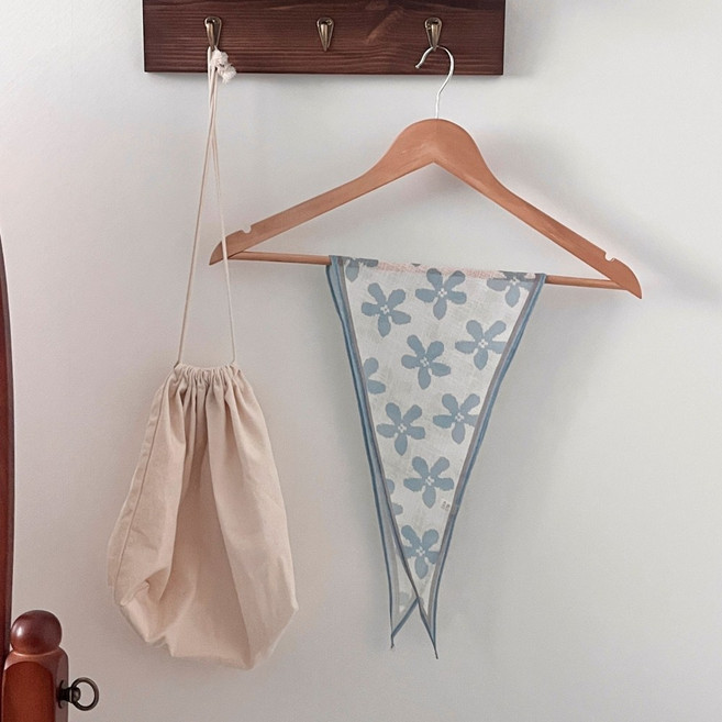 국내산 플라워 쁘띠 스카프 미니 손수건 봄