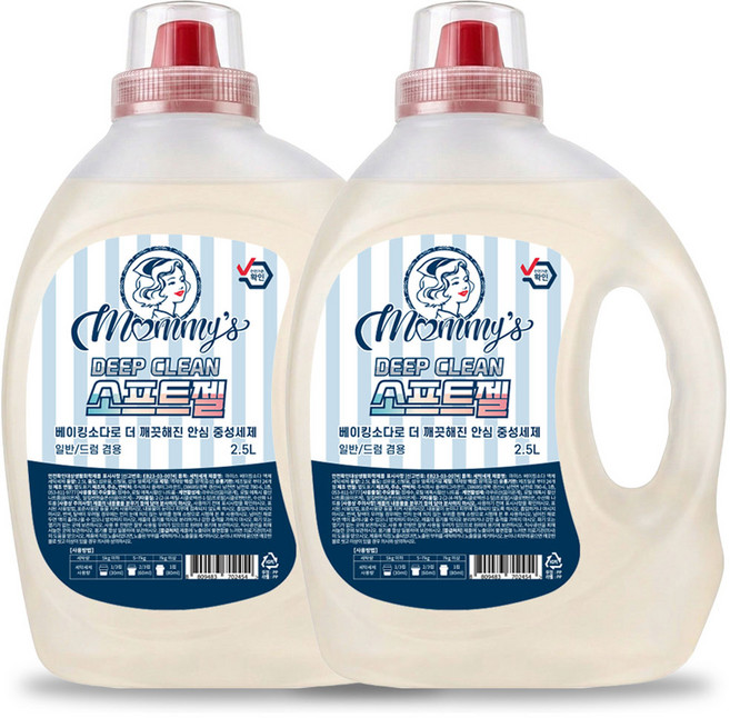 마미스 베이킹소다 액상세제 본품 스위트플로랄향, 2.5L, 2개
