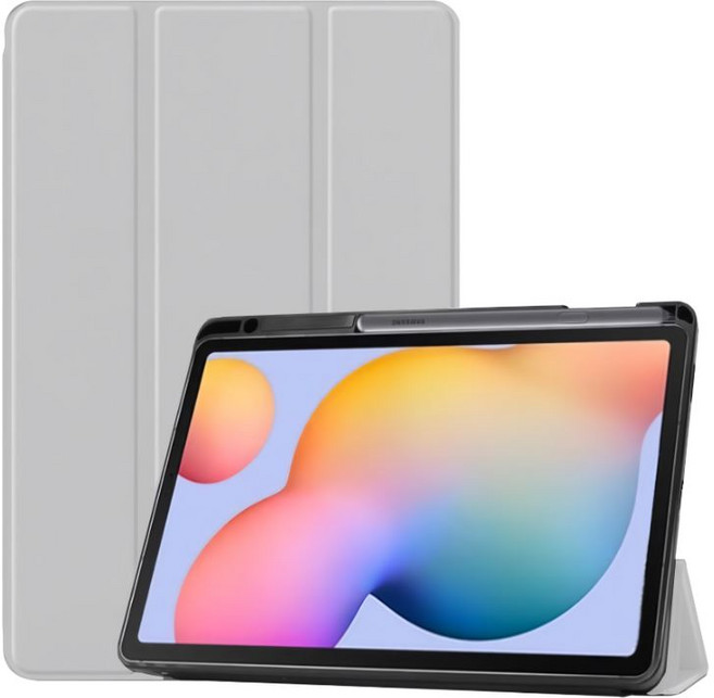 갤럭시탭 S6 라이트 lite 호환 SM-P610 SM-P615 스마트 북커버 케이스, 라이트 그레이