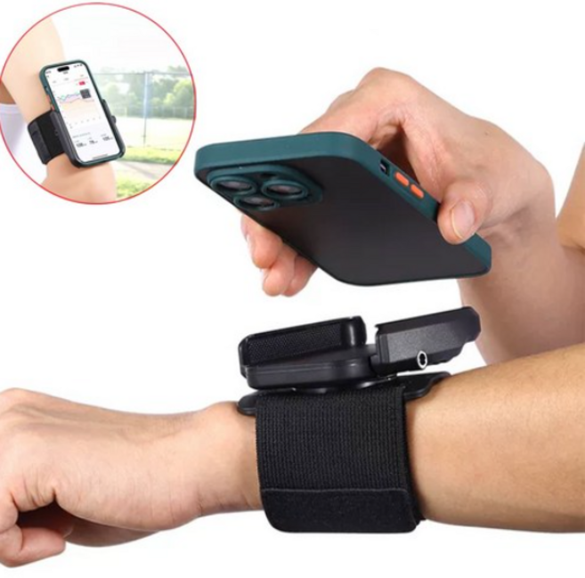 가볍고 편리한 다용도 손목 팔밴드 휴대폰 거치대 스트랩, 블랙