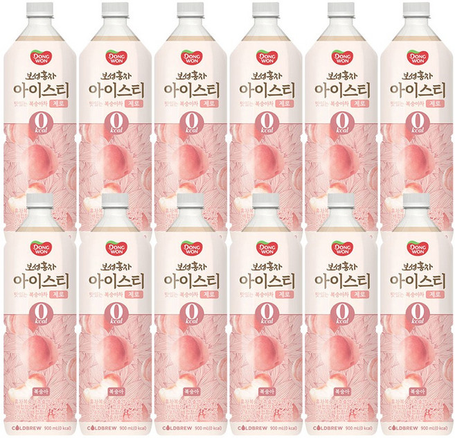 동원보성홍차 아이스티 제로 복숭아차, 900ml, 12개