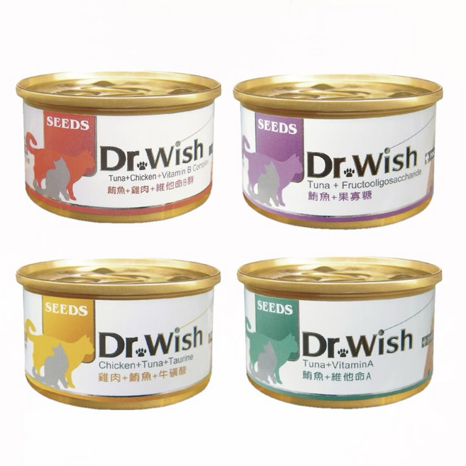 Dr. Wish 雞肉鮪魚貓咪濕糧, 85g, 24個, 綜合口味組