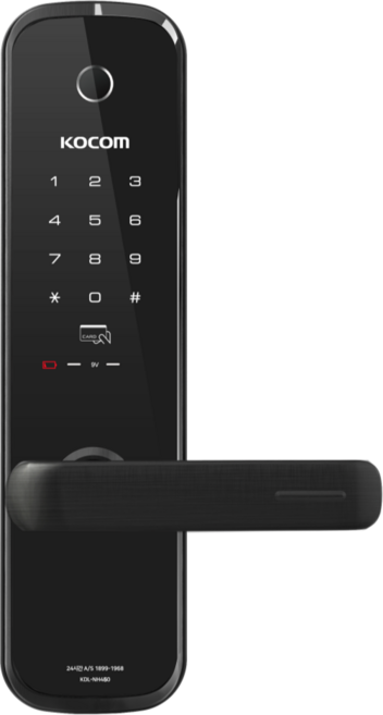 코콤 프리미엄 무타공 지문인식 도어락 (지문+비밀번호+카드키), 고객직접설치, KDL-NH460