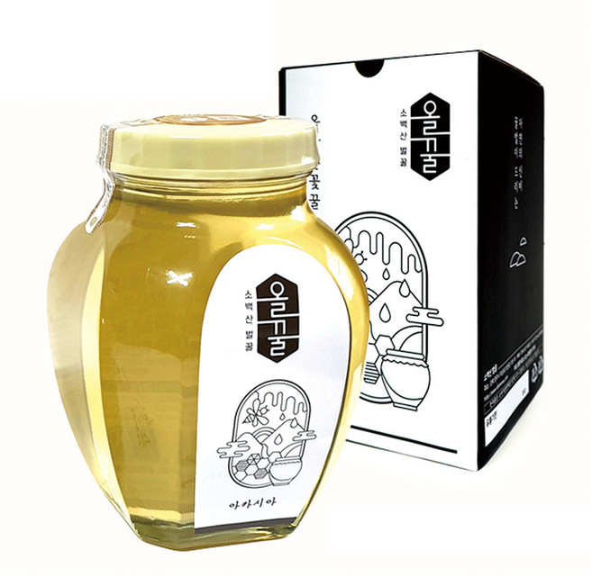 [K10-101]한국양봉협회 품질인증 천연벌꿀_소백산 올꿀 아카시아 천연벌꿀 4호, 1개, 2.4kg