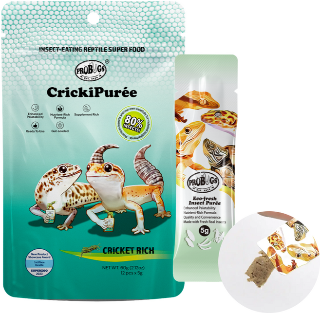 페이토 크릭키퓨리 귀뚜라미 60g (12개입) 프로벅스 짜먹는 급여 편리한 도마뱀사료, 12개, 5g
