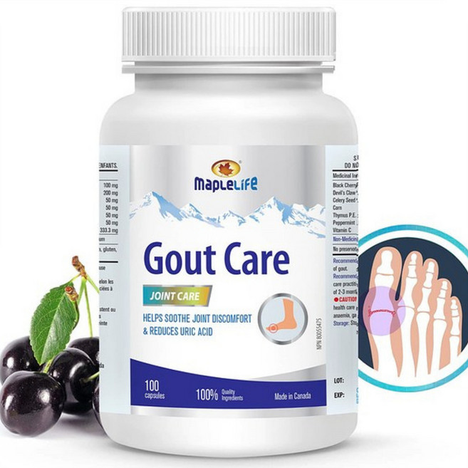 통풍 영양제 요산수치 감소 1통100캡슐 캐나다내수용, 1개, 100정