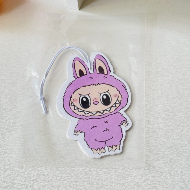 labubu 拉布布 汽車香薰片 卡通擴香片 香氛片 7*4cm, 1個, 迪奧