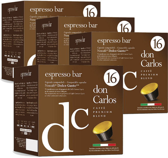 돈 카를로스 돌체구스토 호환 캡슐커피 에스프레소 바, 4개, 16개입, 7g