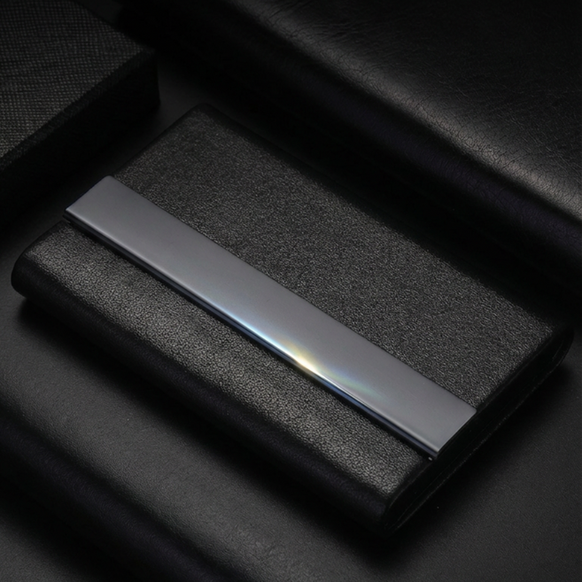 아이셀로 명함 지갑 케이스, 1개, 블랙