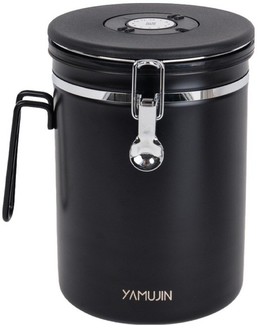 야무진 비움 스텐 밀폐 손잡이 음식물 쓰레기통, 블랙, 1개
