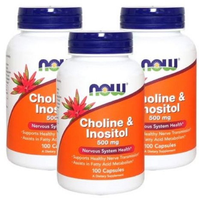 콜린 & 이노시톨 3종 세트 16.9온스(500mg) 캡슐 100개, 콜린 & 이노시톨 3종 세트, 16.9온스(500mg)