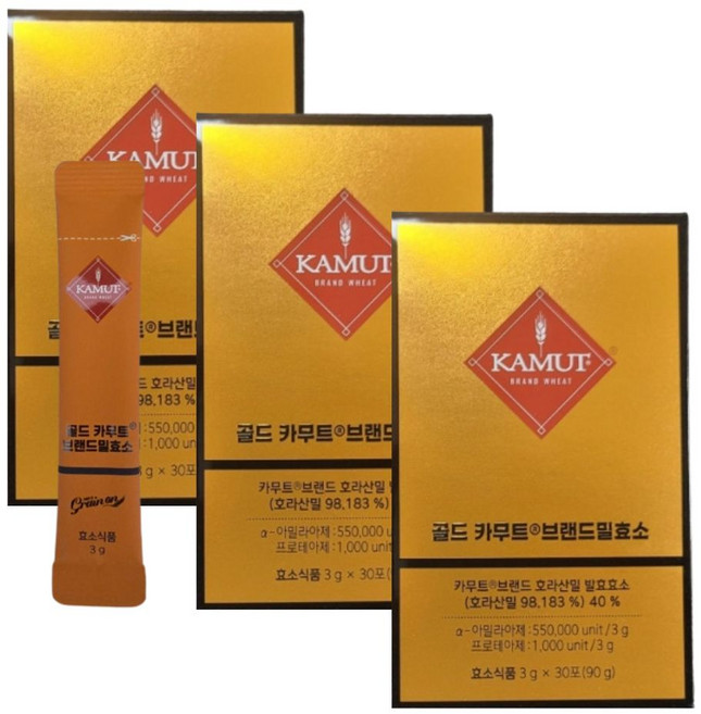 그레인온 골드카무트 브랜드밀 효소G 30p, 3박스, 3g