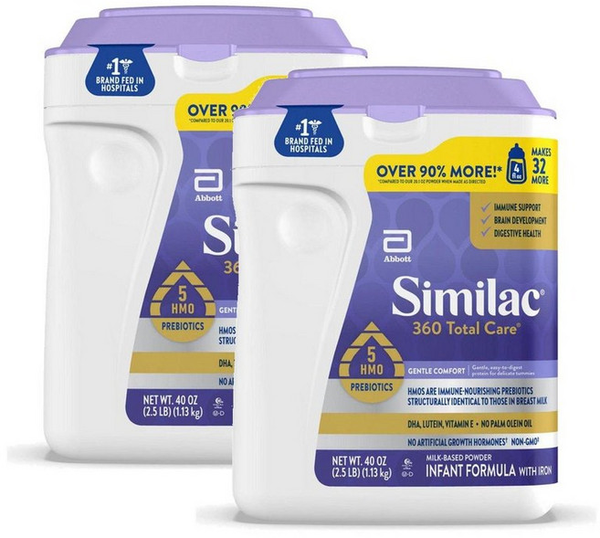 시밀락 360 토탈 케어 젠틀 콤포트 유아 분유 1.13kg, 2개