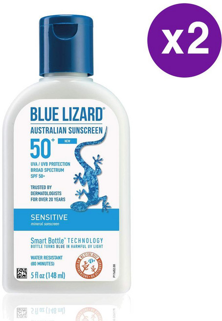 블루 리자드 센시티브 미네랄 선크림 SPF50 BLUE LIZARD Sensitive Mineral Sunscreen, 2개