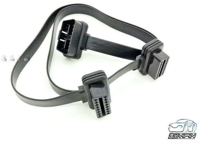【逸品汽車百貨】外銷歐美 OBD2 一分二轉接線 16芯滿線 延長線 OBDII 診斷接頭, 如圖