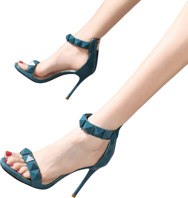여름 일자 발목 스트랩샌들 킬힐 10cm 깔끔 구두