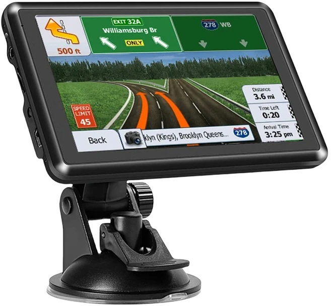 차량용 GPS 네비게이션 미니 USB TF 5 인치 FM 송신기 휴대용 EU 북미지도 과속 경보