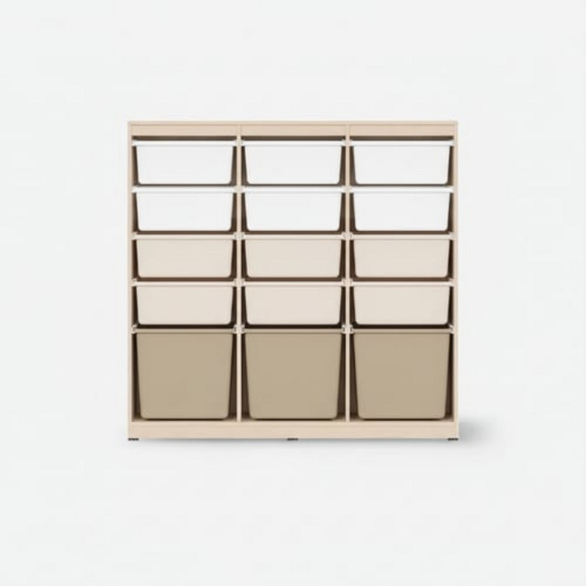 한샘 샘키즈 수납장 1305 브라운, 몸통(라이트메이플), 박스(화이트+베이지+브라운), 5단