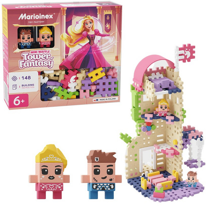 마리오넥스 미니와플 소프트 블록 퍼즐, 판타지 타워 148pcs, 1개