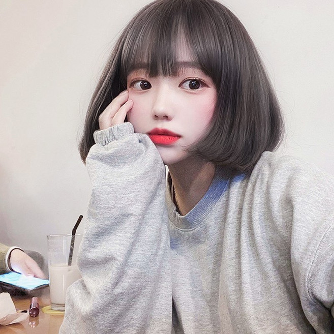 假髮女短髮 韓國波波頭 時尚造型, 深棕, 1個