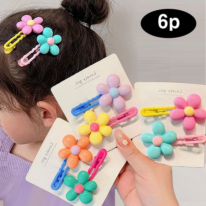 은꽃밴드 유아 머리핀 여아 빅 사이즈 플라워 집게핀 세트