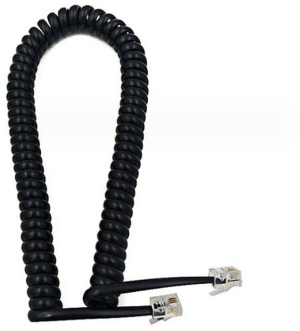 (티테크놀로지) 유선 전화기선 송수화기 스프링코드 케이블 (블랙) (T-TEL4P4C-B), 본 상품, 본상품선택