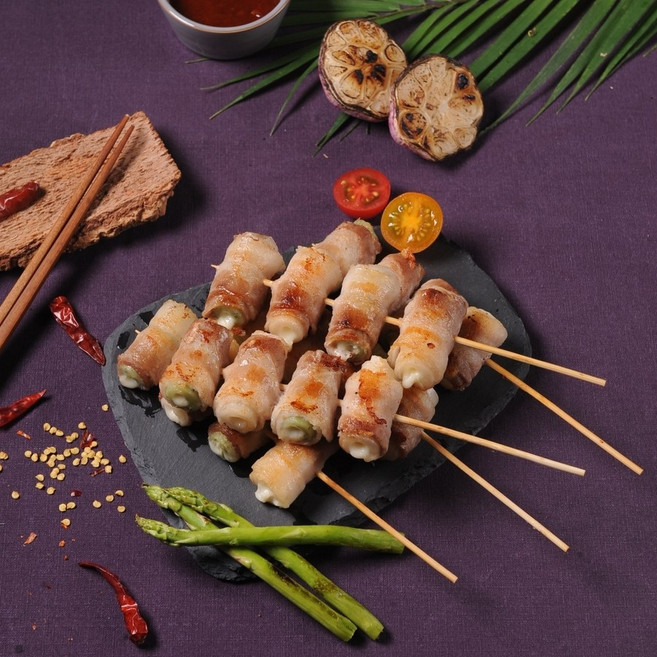 캠핑 술안주 삼겹 치즈 떡말이꼬치 400g 5개입, 삼겹치즈떡말이꼬치, 1개