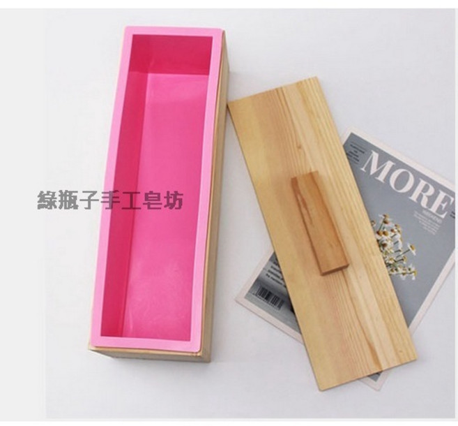 綠瓶子 1200克吐司模 隔板皂模, 1個, 矽膠膜1個+杉木框1個+蓋子
