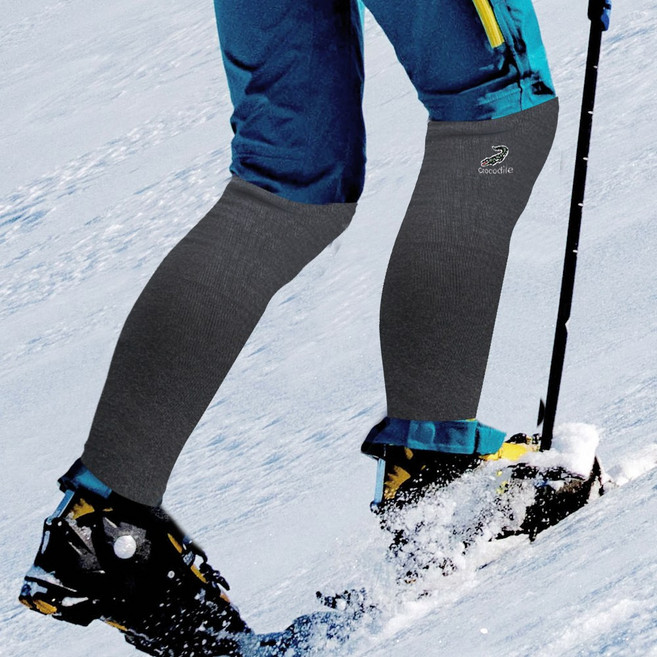 크로커다일 자수 통파일 베이직 멀티 레그워머 CD1WM103 2p, 차콜