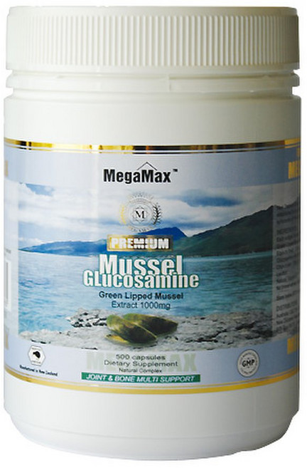Mega Max Mussel Glucosamine 메가맥스 뉴질랜드 프리미엄 초록입홍합 글루코사민 1000mg 500캡슐, 500정, 1개