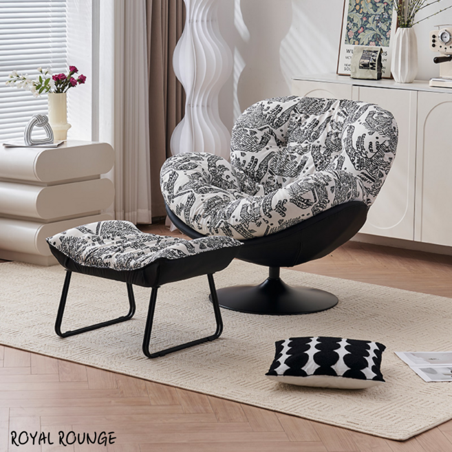 로얄라운지 무중력 에그쉘 1인용 리클라이너 쇼파 흔들 수유 의자, 숲