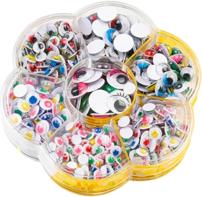 코지앤드 접착식 움직이는 컬러 눈알 스티커, 600개, 혼합색상