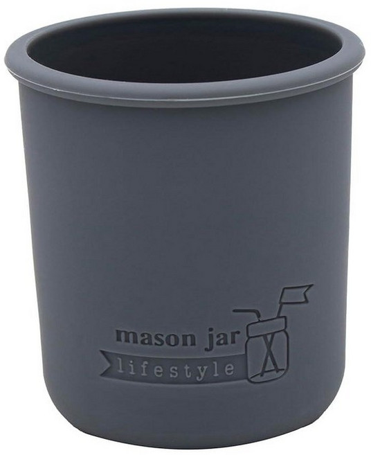 Mason Jar Lifestyle 레귤러 마우스 하프 파인트 226.8g(8온스) 실리콘 슬리브/재킷 볼 커 퀼트 통조림 병 (4 아메리카나 멀티컬러) 144971, 2, 차콜 그레이
