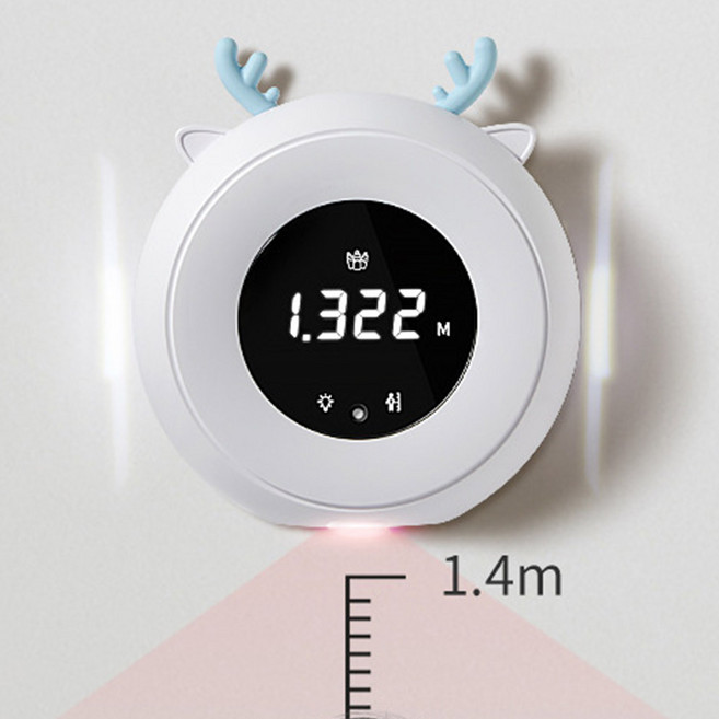 베베코지 초음파 키재기 아기 소수점 측정 벽지 손상 없는 벽걸이 어린이 키재기자, 1개, 화이트