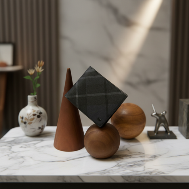 25SS 스테디셀러) 닥스 블랙 체크 가죽 반지갑 WBWA5E301BK