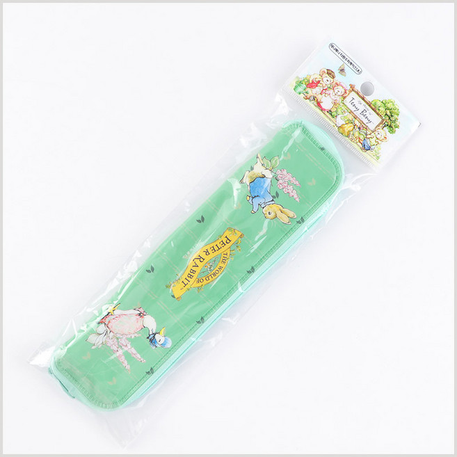 피터PVC 수저집(대) 지퍼형 수저보관집 소풍 나들이, 그린, 1개