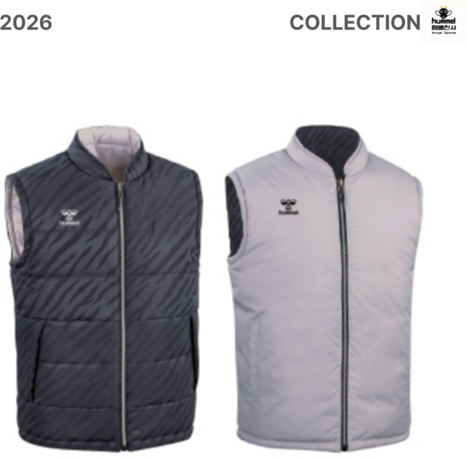 험멜 양면 패딩조끼 블랙/그레이(BLACK/GREY) HM-6884