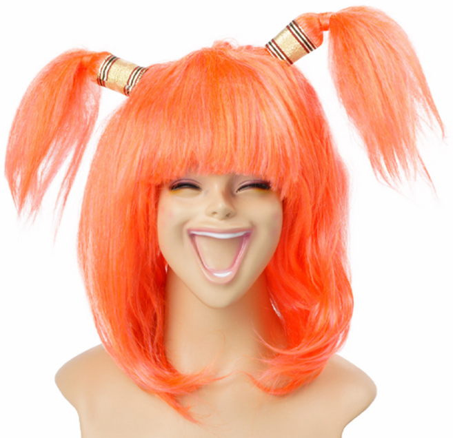 파티짱 양갈래 머리 가발 형광