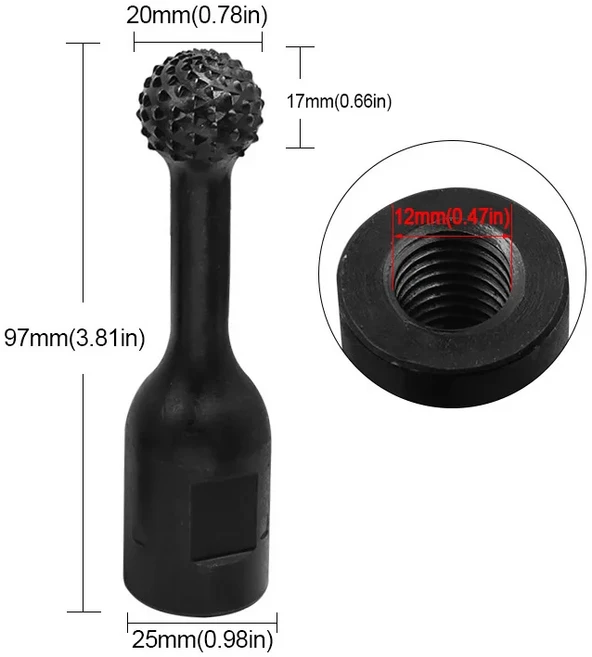 앵글 그라인더용 헤드 목재 조각 연마 드릴링 비트 20mm 구형 파일 버, 01 20mm